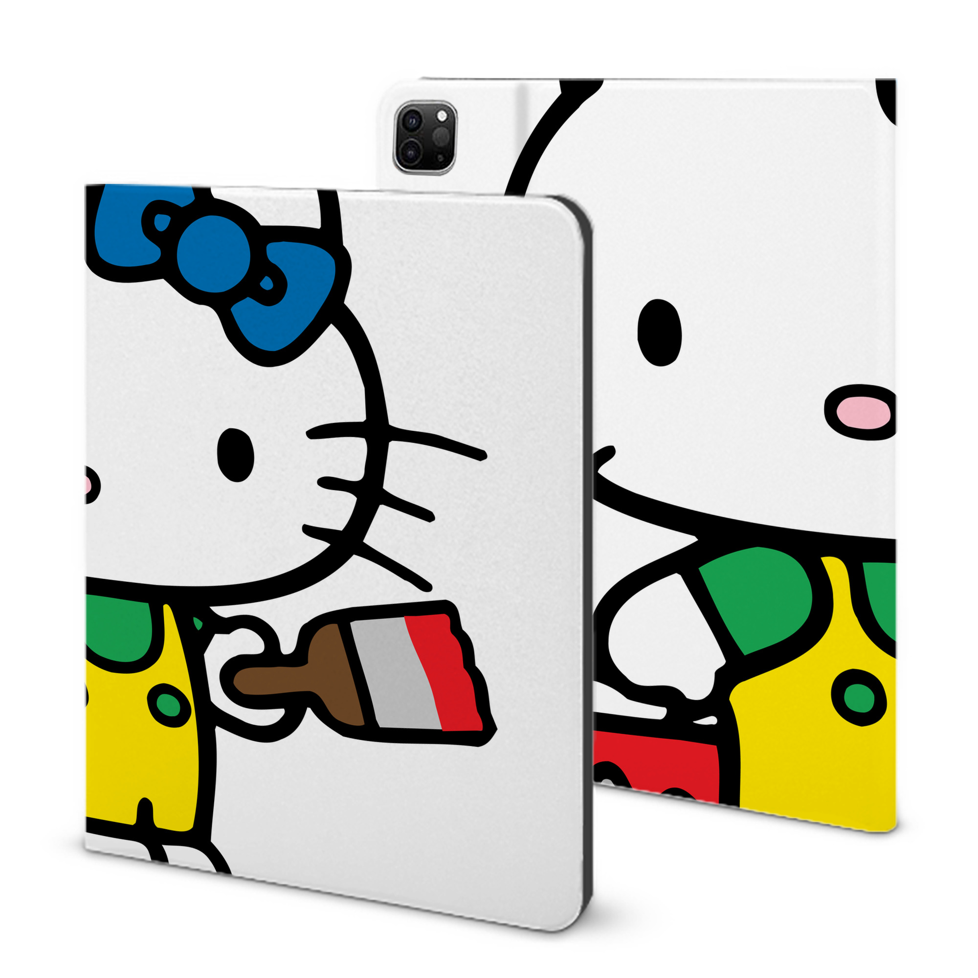 （画像用） Hello Kitty ハローキティ IPad ケース ブック型 PUレザー TPU 耐衝撃 軽量 薄型 ペン収納なし 全面保護 IPad 各モデル対応
